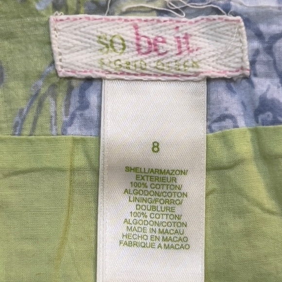 So be it yoke floral above the knee green & blue skirt Sz 8 - Picture 2 of 2